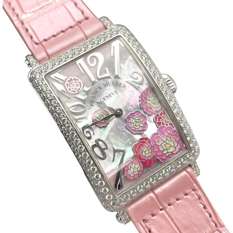 フランク・ミュラー FRANCK MULLER ロングアイランドピンクシェル 66本限定 952QZRELMOPI10 シルバー SS レディース 腕時計