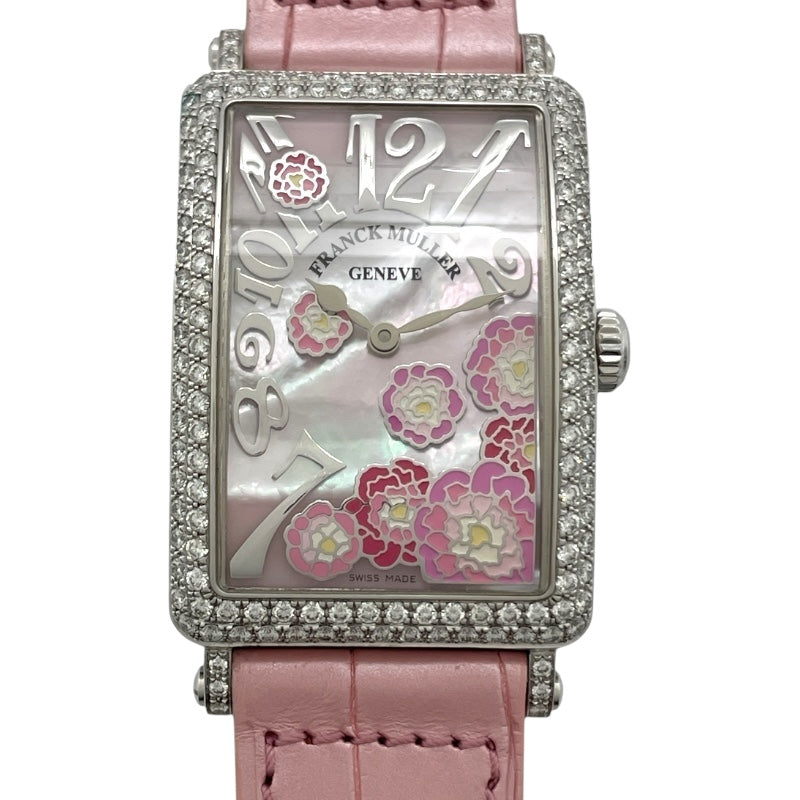 フランク・ミュラー FRANCK MULLER ロングアイランドピンクシェル 66本限定 952QZRELMOPI10 シルバー SS レディース 腕時計