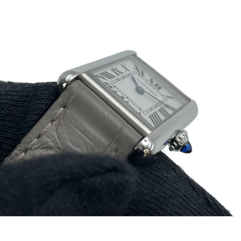 カルティエ Cartier タンクマスト SM WSTA0042 ホワイト SS/革ベルト