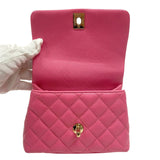 シャネル CHANEL ココハンドルXXS AS2215 ピンク ゴールド金具 キャビアスキン リザード レディース ハンドバッグ ショルダーバッグ
