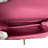 シャネル CHANEL ココハンドルXXS AS2215 ピンク ゴールド金具 キャビアスキン リザード レディース ハンドバッグ ショルダーバッグ