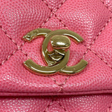 シャネル CHANEL ココハンドルXXS AS2215 ピンク ゴールド金具 キャビアスキン リザード レディース ハンドバッグ ショルダーバッグ