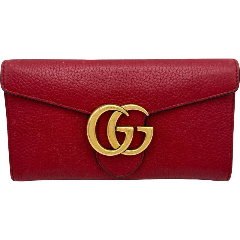 GUCCI GGマーモント 長財布 レッド グッチ GUCCI GGマーモント 二つ折り長財布 400586 レッド レザー