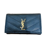 サンローラン SAINT LAURENT カサンドラ Ⅴステッチ キーケース4連 736236 ブラック グレインレザー ユニセックス キーケース