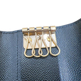 サンローラン SAINT LAURENT カサンドラ Ⅴステッチ キーケース4連 736236 ブラック グレインレザー ユニセックス キーケース