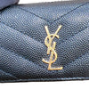 サンローラン SAINT LAURENT カサンドラ Ⅴステッチ キーケース4連 736236 ブラック グレインレザー ユニセックス キーケース