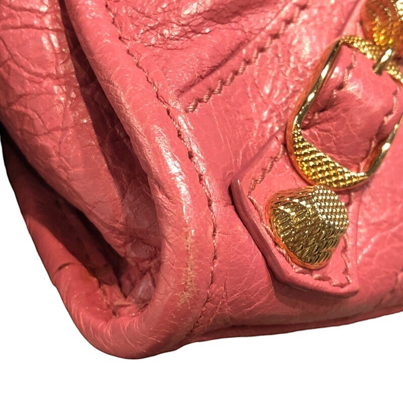 バレンシアガ BALENCIAGA ザ・ジャイアント ミニシティ 309544 ピンク ゴールド金具 レザー レディース ショルダーバッグ