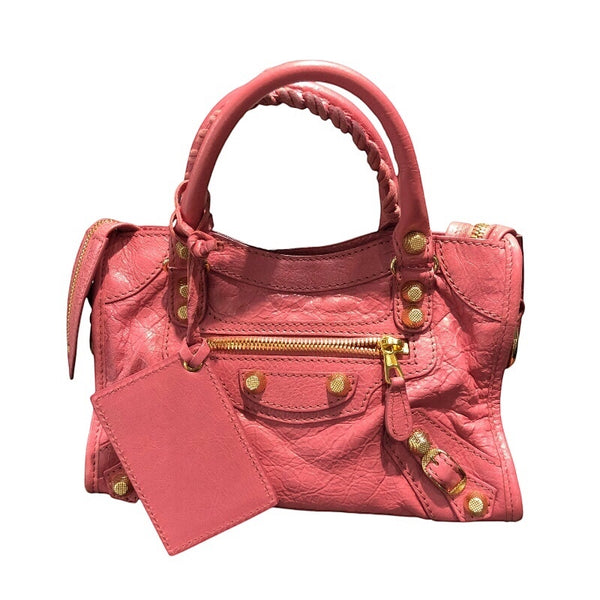 バレンシアガ BALENCIAGA ザ・ジャイアント ミニシティ 309544 ピンク ゴールド金具 レザー レディース ショルダーバッグ