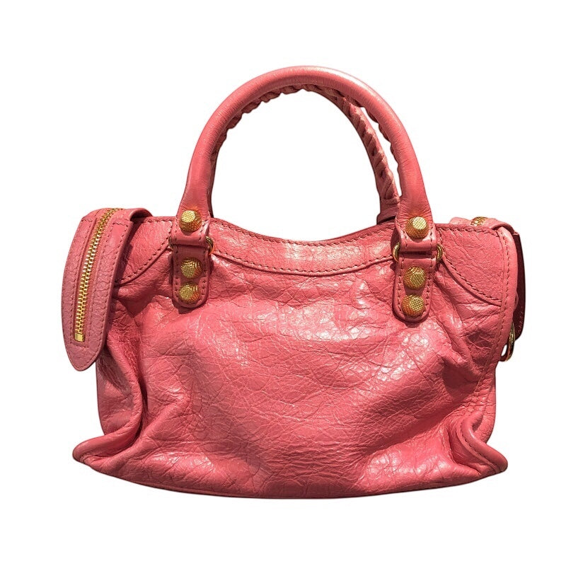 バレンシアガ BALENCIAGA ザ・ジャイアント ミニシティ 309544 ピンク ゴールド金具 レザー レディース ショルダーバッグ