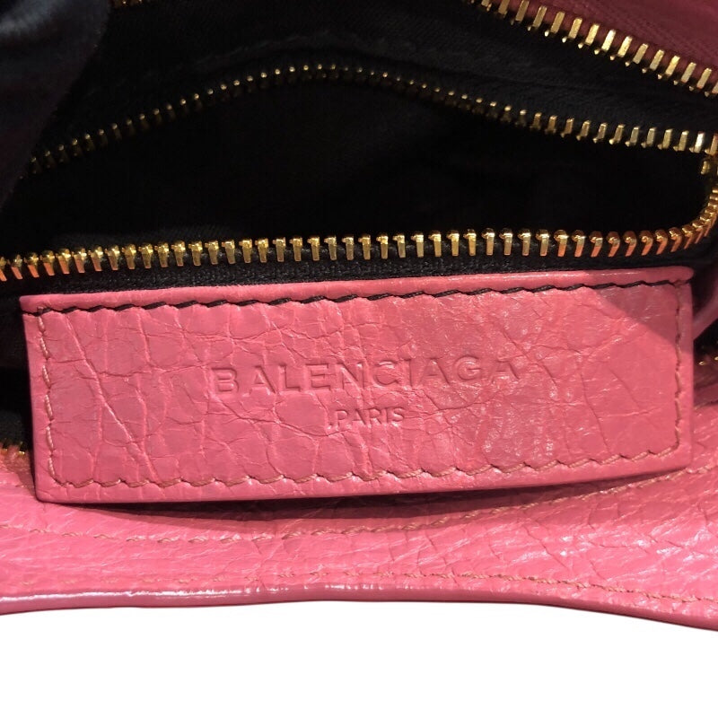 バレンシアガ BALENCIAGA ザ・ジャイアント ミニシティ 309544 ピンク ゴールド金具 レザー レディース ショルダーバッグ