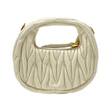 ミュウミュウ miu miu ワンダー マテラッセレザー ホーボーバッグ 5NR019 ホワイト ナッパレザー レディース ショルダーバッグ ポシェット