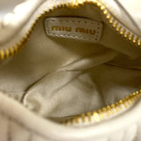 ミュウミュウ miu miu ワンダー マテラッセレザー ホーボーバッグ 5NR019 ホワイト ナッパレザー レディース ショルダーバッグ ポシェット