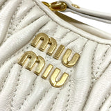ミュウミュウ miu miu ワンダー マテラッセレザー ホーボーバッグ 5NR019 ホワイト ナッパレザー レディース ショルダーバッグ ポシェット
