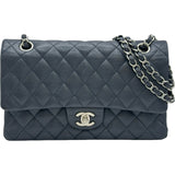 シャネル CHANEL マトラッセ25 A01112 18番台 ネイビー/シルバー金具 キャビアスキン レディース ショルダーバッグ