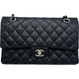 シャネル CHANEL マトラッセ25 A01112 18番台 ネイビー/シルバー金具 キャビアスキン レディース ショルダーバッグ