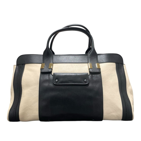 クロエ Chloe アリス クリーム/ブラック レザー レディース トートバッグ