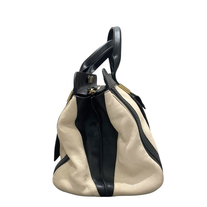 クロエ Chloe アリス クリーム/ブラック レザー レディース トートバッグ