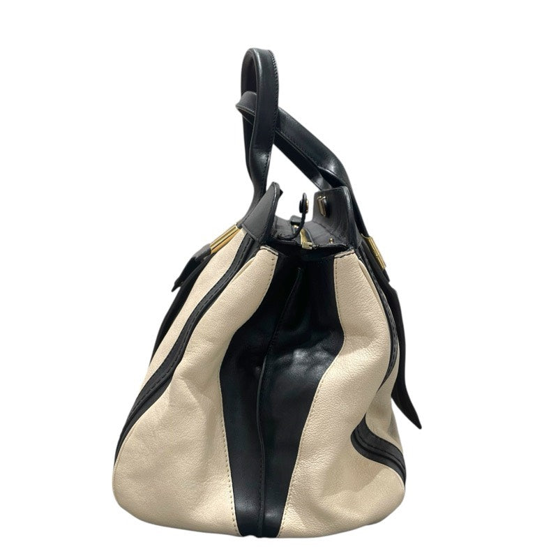 クロエ Chloe アリス クリーム/ブラック レザー レディース トートバッグ