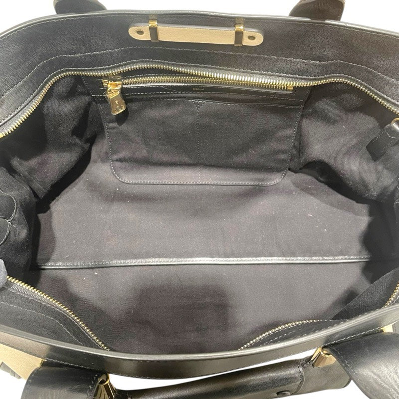 クロエ Chloe アリス クリーム/ブラック レザー レディース トートバッグ