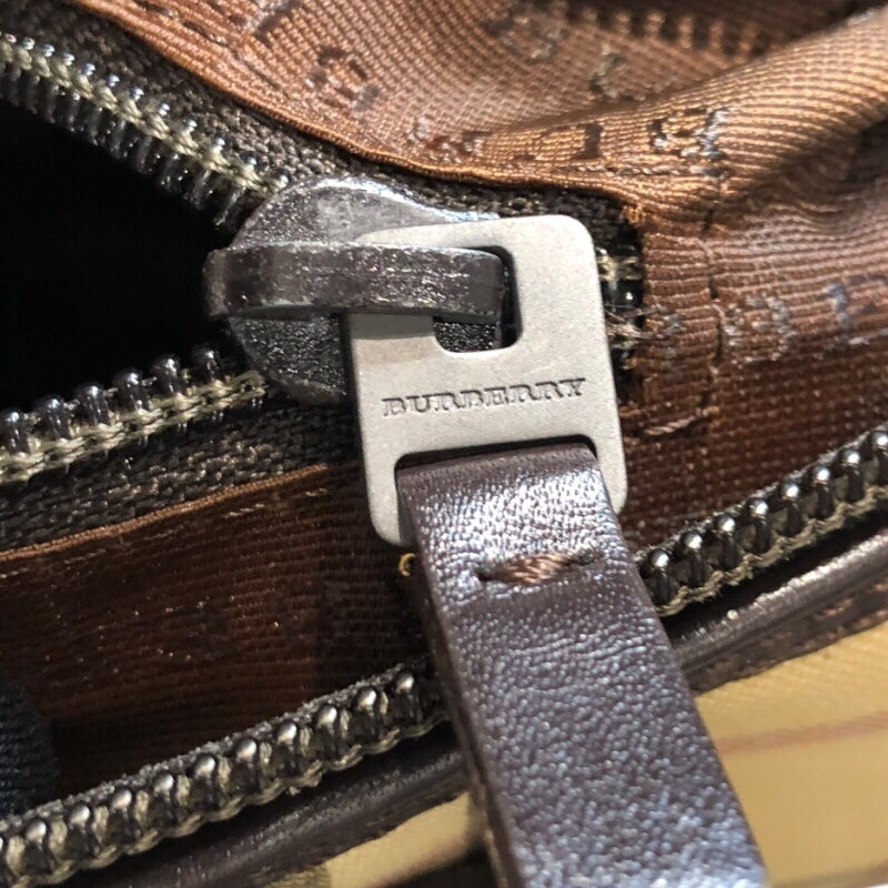 バーバリーロンドン BURBERRY LONDON スモールボストンバッグ ベージュ PVCキャンパス レディース ハンドバッグ