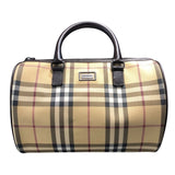 バーバリーロンドン BURBERRY LONDON スモールボストンバッグ ベージュ PVCキャンパス レディース ハンドバッグ