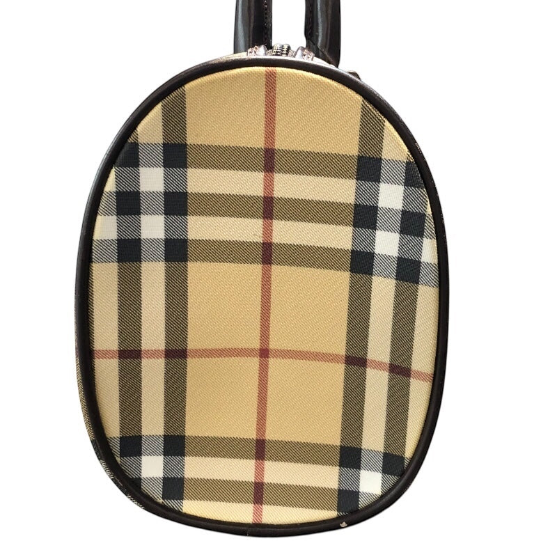 バーバリーロンドン BURBERRY LONDON スモールボストンバッグ ベージュ PVCキャンパス レディース ハンドバッグ