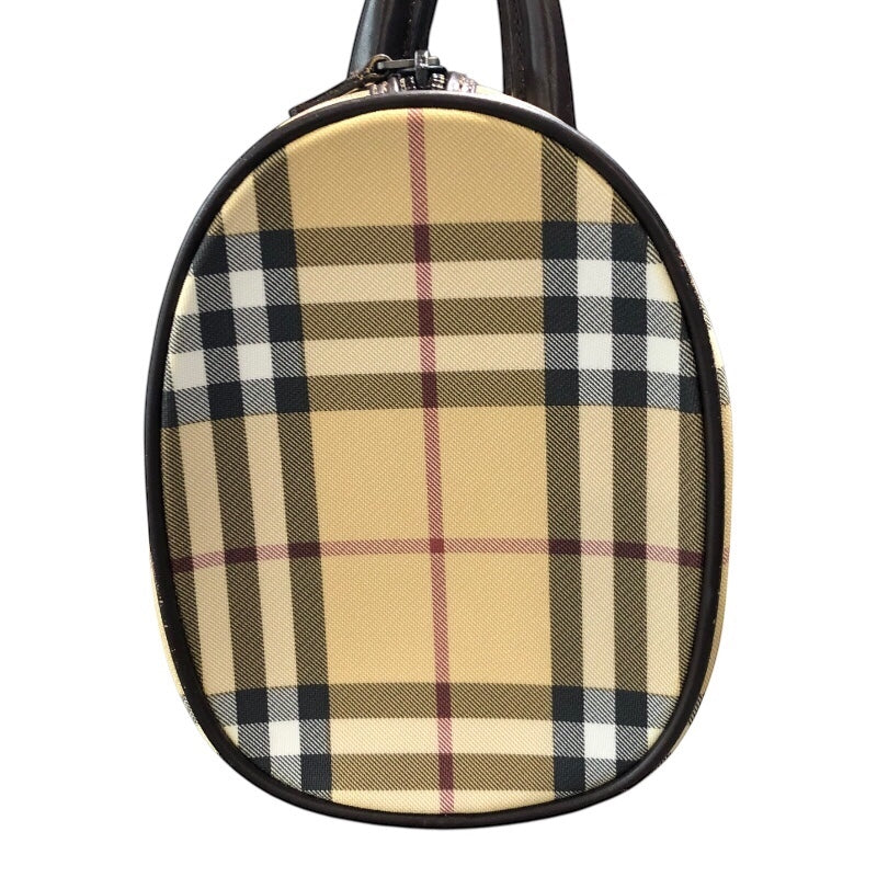 バーバリーロンドン BURBERRY LONDON スモールボストンバッグ ベージュ PVCキャンパス レディース ハンドバッグ