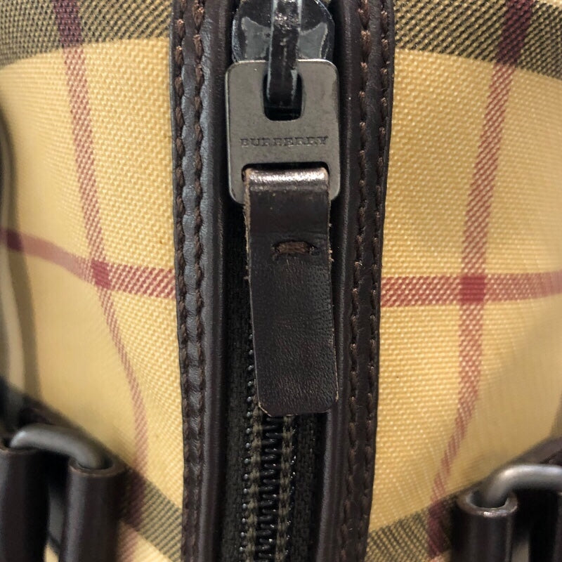 バーバリーロンドン BURBERRY LONDON スモールボストンバッグ ベージュ PVCキャンパス レディース ハンドバッグ