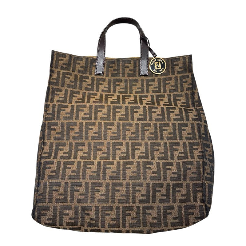 フェンディ FENDI ズッカ トートバッグ 8BH173 ブラウン/ブラック ナイロンジャガード レディース トートバッグ