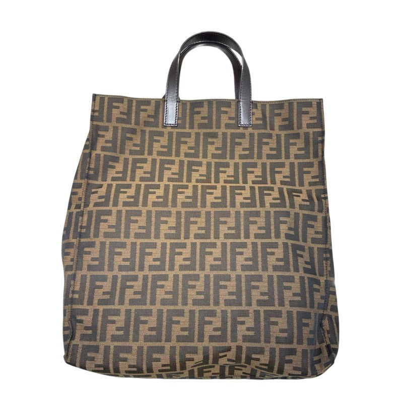 フェンディ FENDI ズッカ トートバッグ 8BH173 ブラウン/ブラック ナイロンジャガード レディース トートバッグ