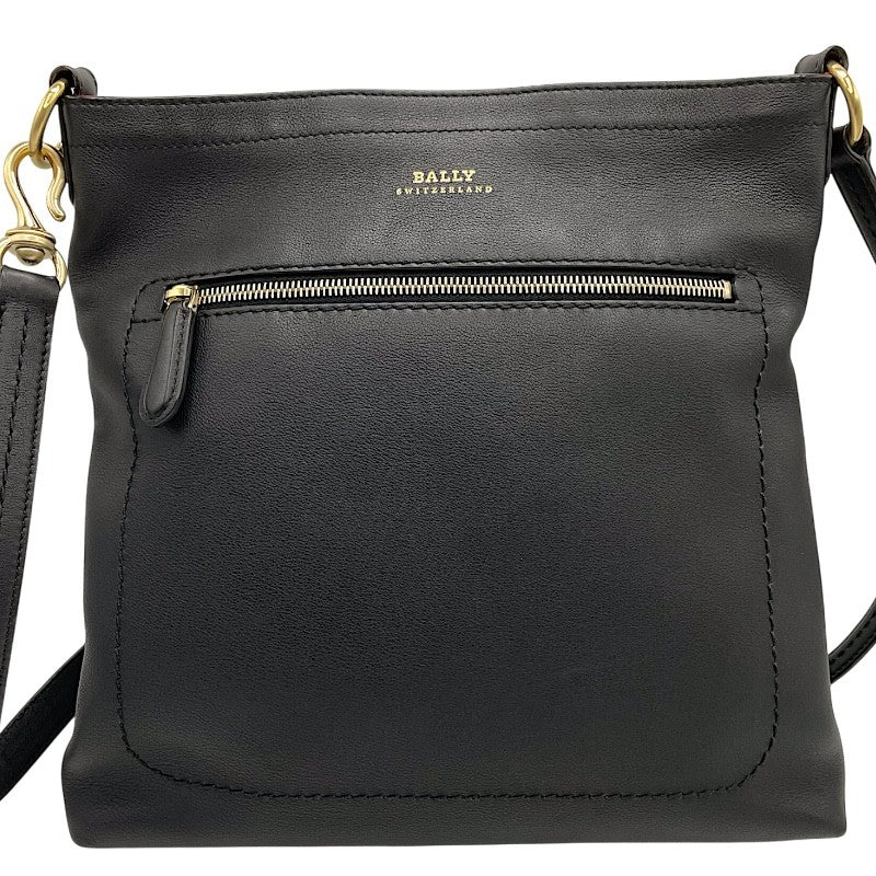 【良品】BALLY バリー ハンドバッグ ショルダーバッグ 肩掛け ブラック バリー BALLY ショルダーバッグ ブラック×GD金具 レザー レディース