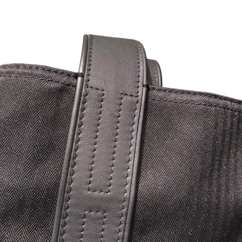 エルメス HERMES アカプルコカバスMM ブラック トワル・レザー レディース トートバッグ