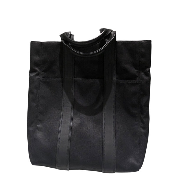 エルメス HERMES アカプルコカバスMM ブラック トワル・レザー レディース トートバッグ