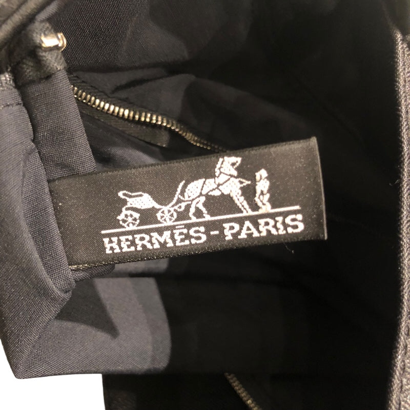 エルメス HERMES アカプルコカバスMM ブラック トワル・レザー レディース トートバッグ
