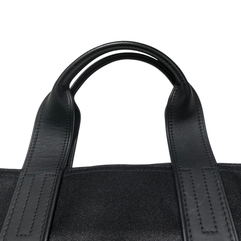 エルメス HERMES アカプルコカバスMM ブラック トワル・レザー レディース トートバッグ