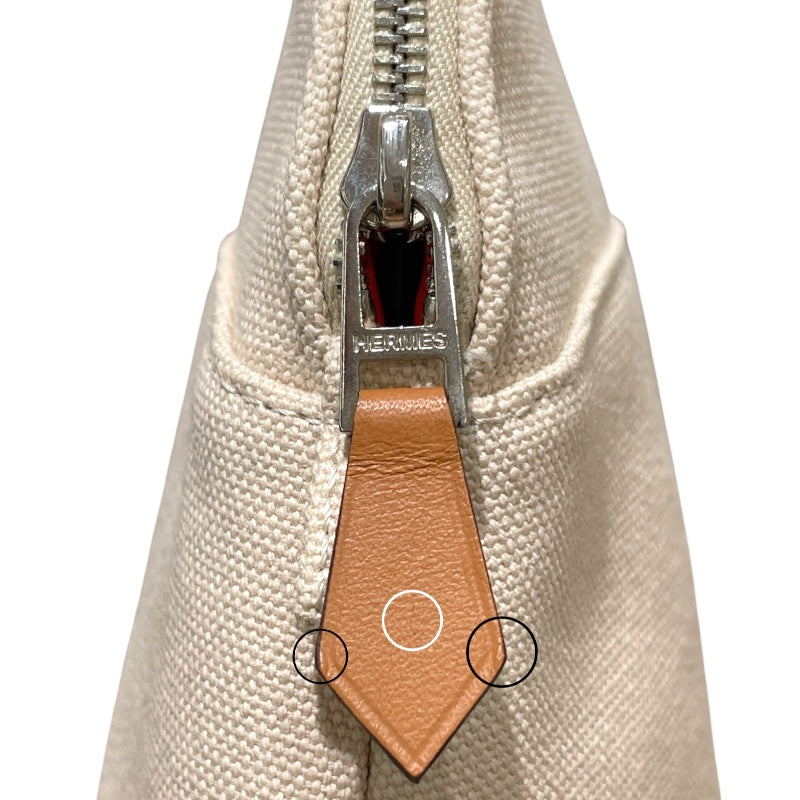 エルメス HERMES ボリードポーチミニ ナチュラル トワル ユニセックス ポーチ