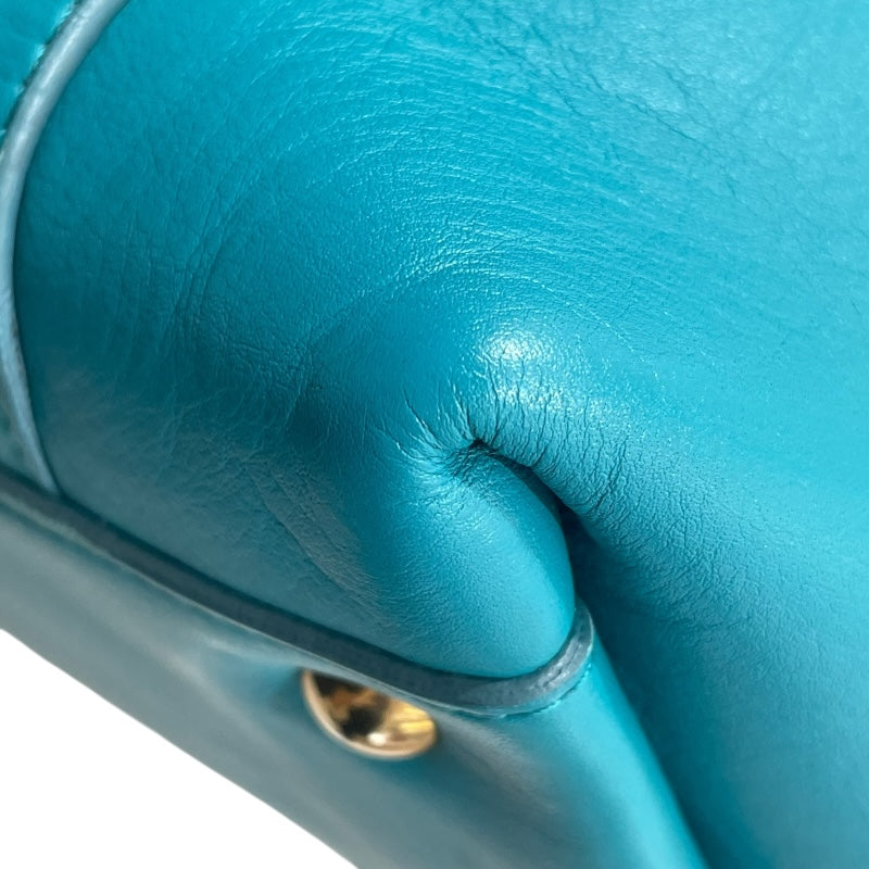 サルヴァトーレ・フェラガモ Salvatore Ferragamo ガンチーニ ハンドバッグ 21D941 ターコイズブルー レザー レディース ハンドバッグ