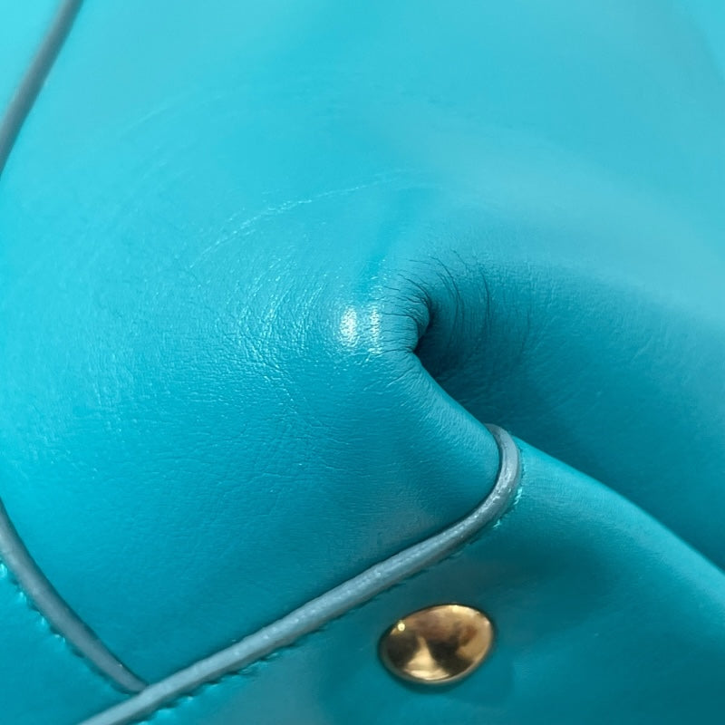 サルヴァトーレ・フェラガモ Salvatore Ferragamo ガンチーニ ハンドバッグ 21D941 ターコイズブルー レザー レディース ハンドバッグ
