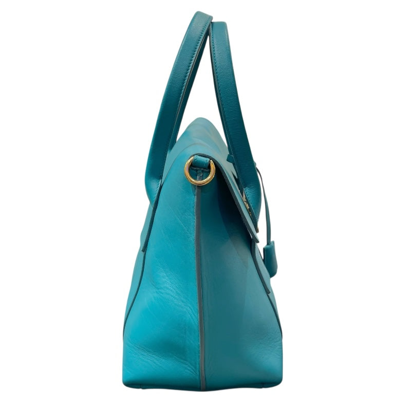 サルヴァトーレ・フェラガモ Salvatore Ferragamo ガンチーニ ハンドバッグ 21D941 ターコイズブルー レザー レディース ハンドバッグ