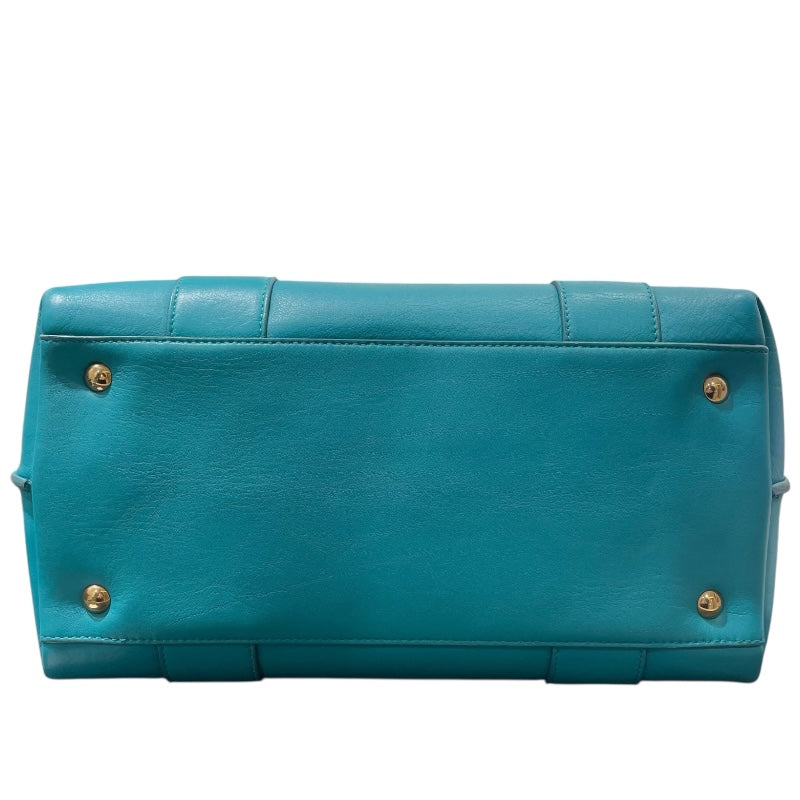 サルヴァトーレ・フェラガモ Salvatore Ferragamo ガンチーニ ハンドバッグ 21D941 ターコイズブルー レザー レディース ハンドバッグ
