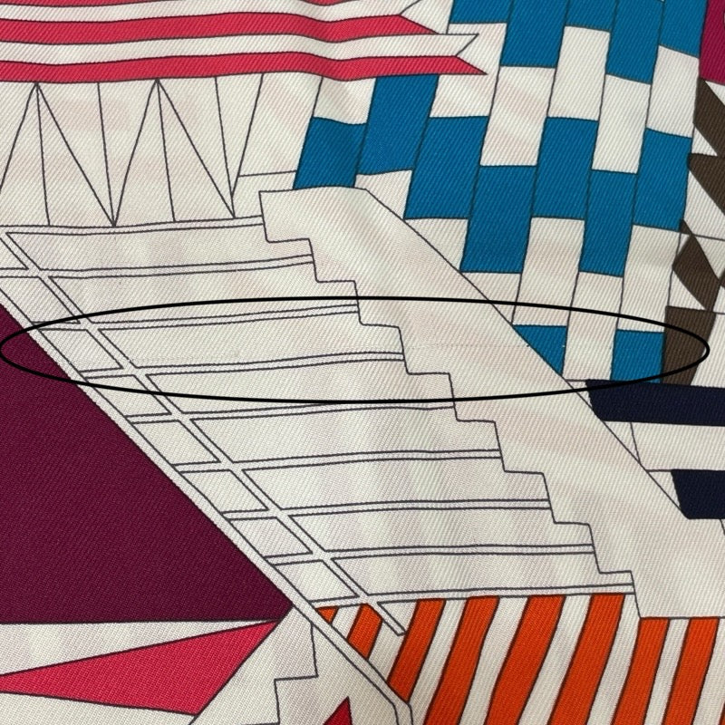 エルメス HERMES カレ90 　PRO MENADE AU FAUBO URG マルチカラー シルク ユニセックス スカーフ