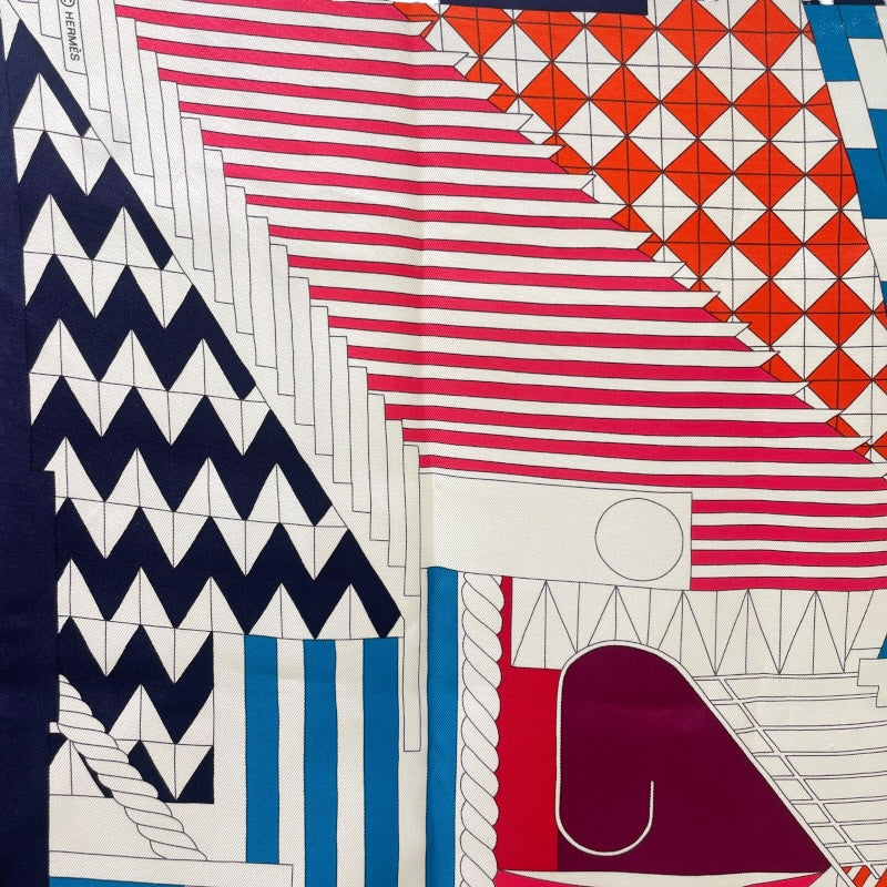 エルメス HERMES カレ90 　PRO MENADE AU FAUBO URG マルチカラー シルク ユニセックス スカーフ