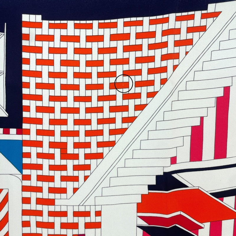 エルメス HERMES カレ90 　PRO MENADE AU FAUBO URG マルチカラー シルク ユニセックス スカーフ