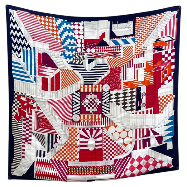 エルメス HERMES カレ90 　PRO MENADE AU FAUBO URG マルチカラー シルク ユニセックス スカーフ