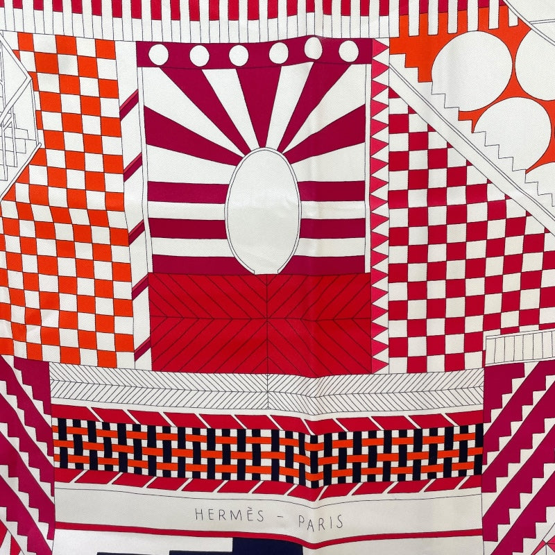 エルメス HERMES カレ90 　PRO MENADE AU FAUBO URG マルチカラー シルク ユニセックス スカーフ