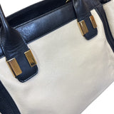 クロエ Chloe アリスハンドバッグ クリーム/ブラック レザー レディース トートバッグ
