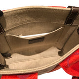 クロエ Chloe ウッディスモールトート ベージュ・レッド リネン レディース ハンドバッグ