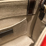 クロエ Chloe ウッディスモールトート ベージュ・レッド リネン レディース ハンドバッグ