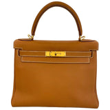 エルメス HERMES ケリー28　内縫い ゴールド ゴールド金具 トゴ レディース ハンドバッグ