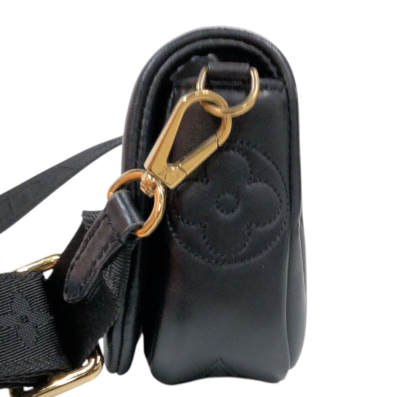 ルイ・ヴィトン LOUIS VUITTON ウォレット・オン・ストラップ M81398 ブラック バブルグラム レディース ショルダーバッグ